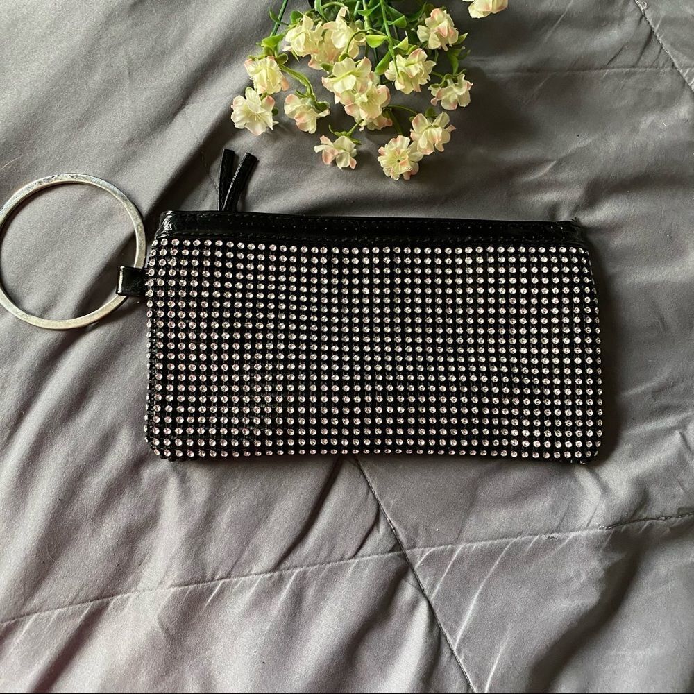 Blinged Rhinestone Black Ringlot wristlet,